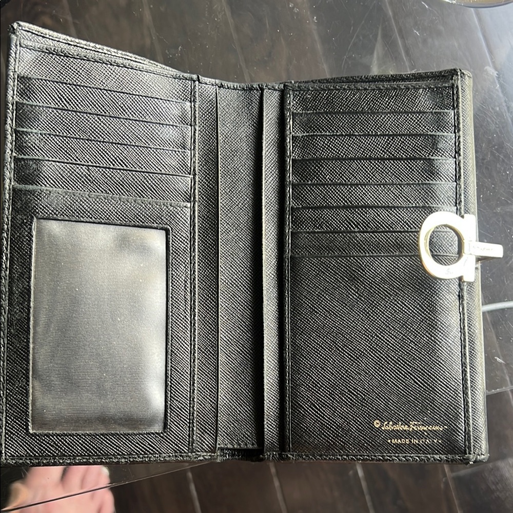 Salvatore Ferragamo Black Leather Wallet
